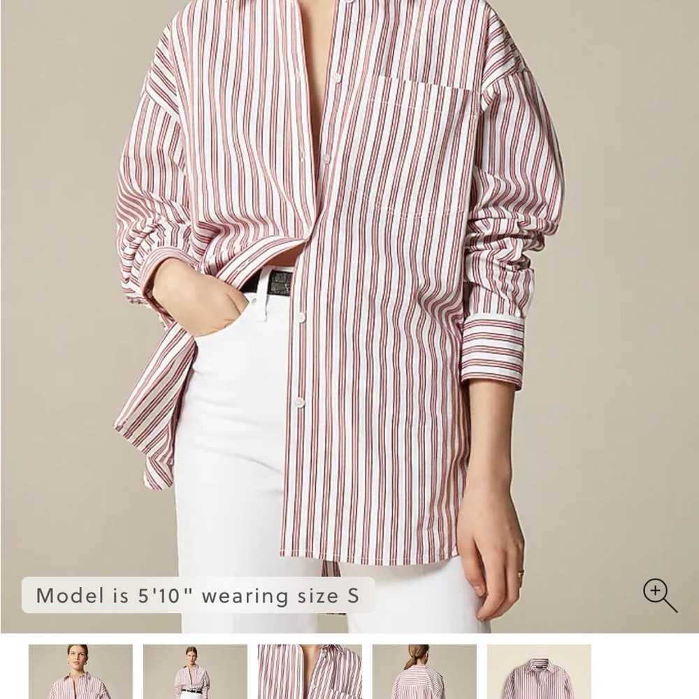 J. Crew Étienne oversized shirt in striped cotton poplin
